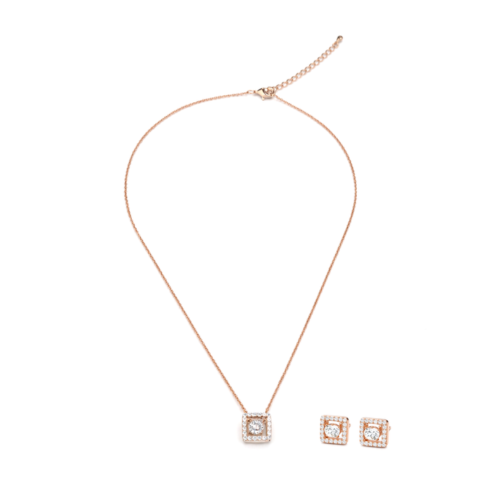 Rose Square Solitaire Studs