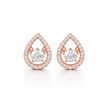 Rose Pear Solitaire Studs