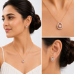 Rose Pear Solitaire Studs