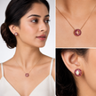 Opal Mandala Studs - Ruby Pink