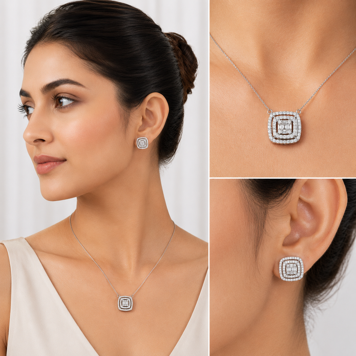 Imperial Cushion Cluster Studs