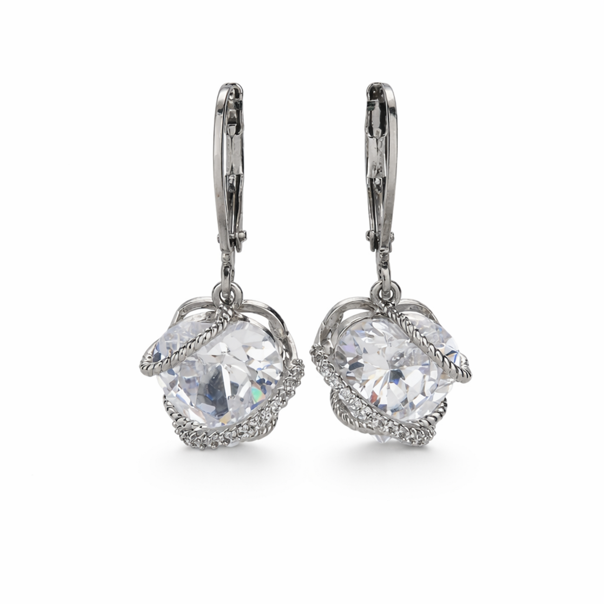 Crystal Knot Drop Earrings