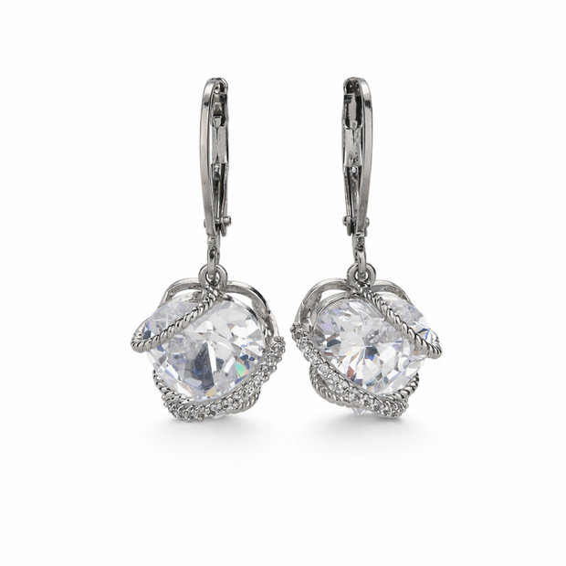 Crystal Knot Drop Earrings