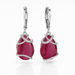 Emerald Wrapped Teardrop Drops - Ruby Pink