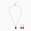 Emerald Wrapped Teardrop Drops - Ruby Pink
