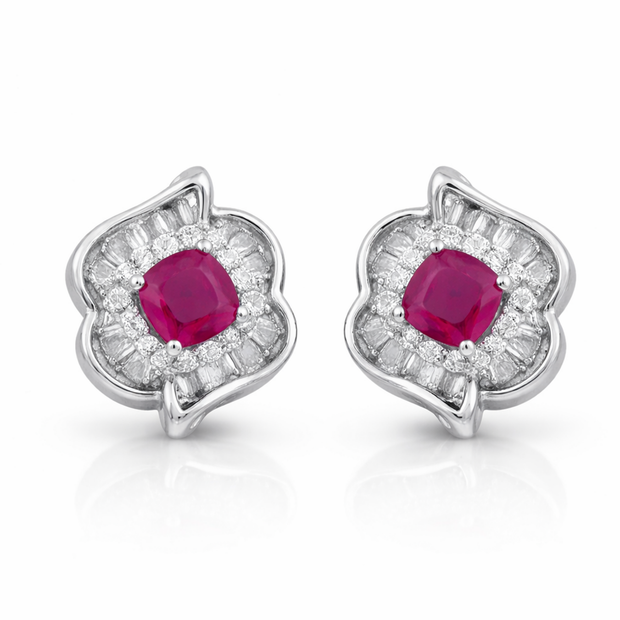 Ruby Petal Bloom Studs