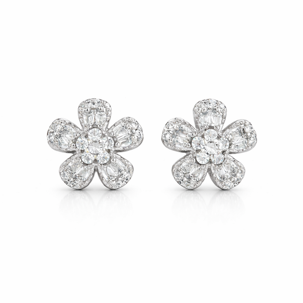 Diamond Bloom Flower Studs