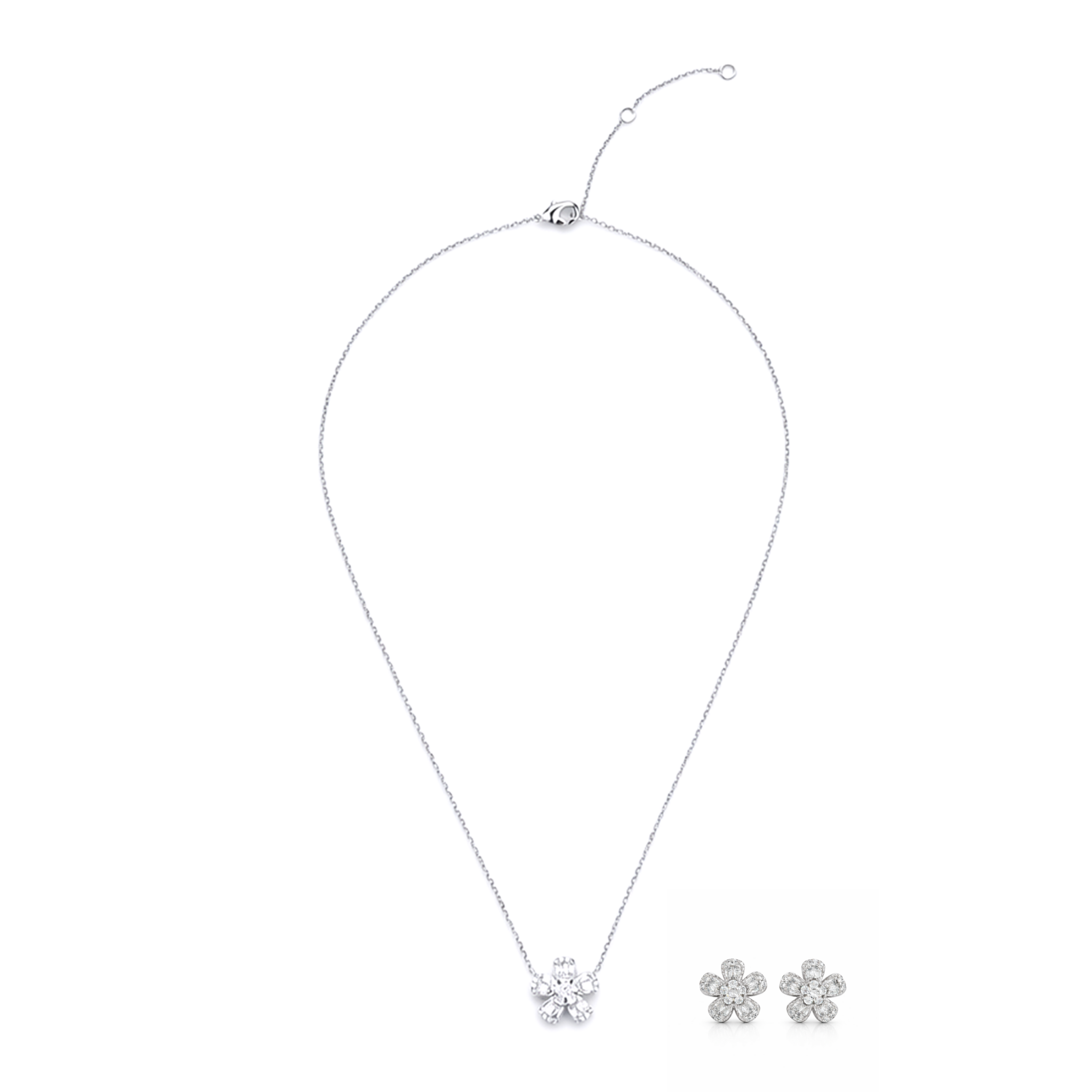 Diamond Bloom Flower Studs