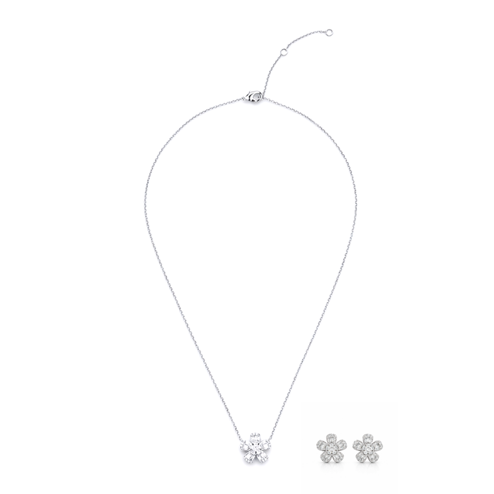 Diamond Bloom Flower Studs