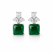 Emerald Square Drop Earrings