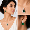 Emerald Square Drop Earrings