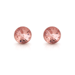 Round Brilliant Crystal Stud Earrings - Rose pink