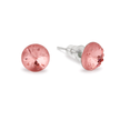 Round Brilliant Crystal Stud Earrings - Rose pink