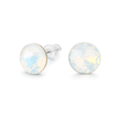 Round Brilliant Crystal Stud Earrings - Ivory Pearl
