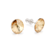Gold Champagne Round Crystal Stud Earrings