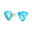 Aqua Blue Trillion Crystal Stud Earrings
