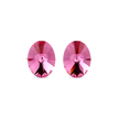 Rose Pink Oval Rivoli Crystal Stud Earrings