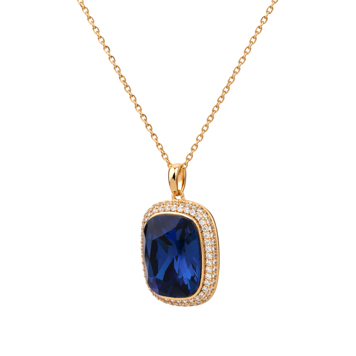 Blush Royale Cushion Pendant Set - Navy Blue
