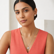 Silver Round Solitaire Halo Pendant Necklace Set