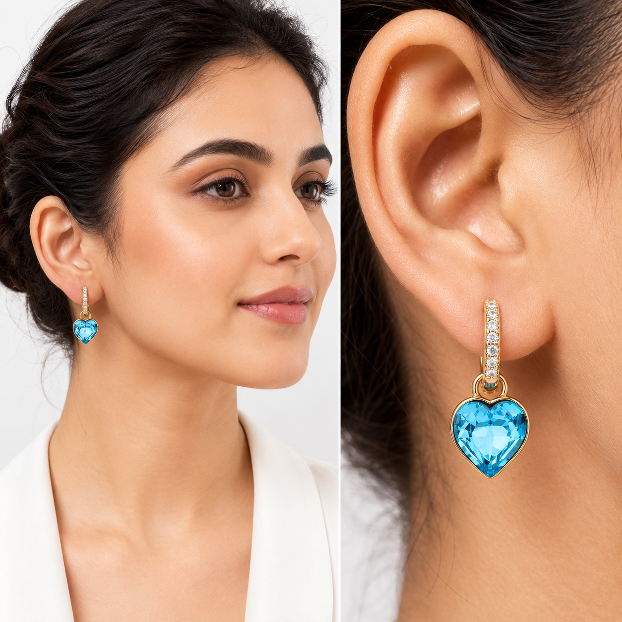 Sweetheart Diamond Hoop Charms