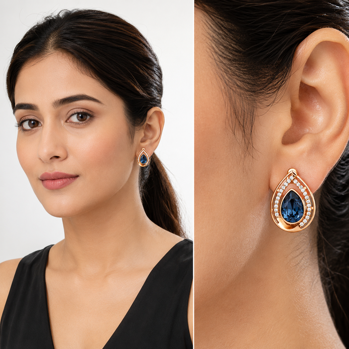 Halo Teardrop Clip Earrings
