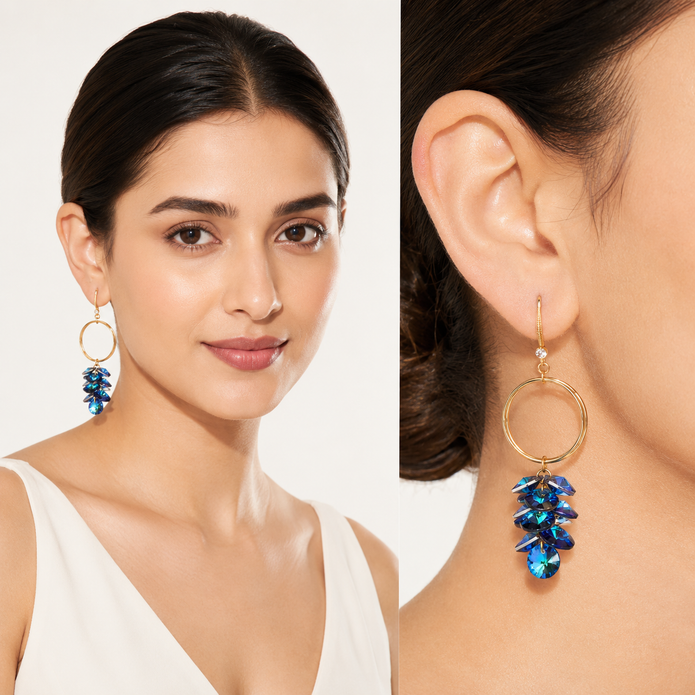 Oceanic Circle Crystal Drops