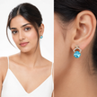Aqua Rhombus Stud Earrings