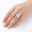 White Crystal Blossom Ring