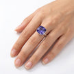 Aurora Crystal Cushion Ring - Violet