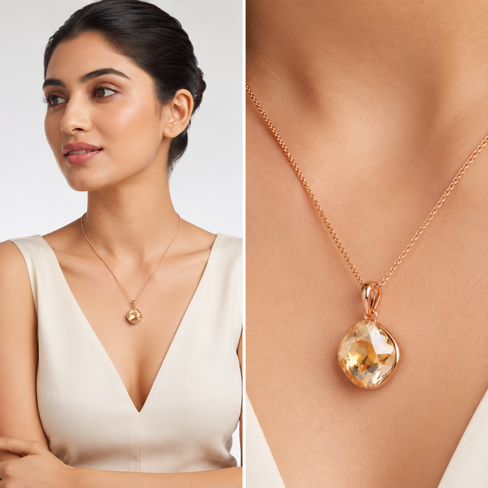 Midnight Choker Pendant Chain - Gold
