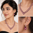 Blush Royale Tennis Necklace Set - Rose pink