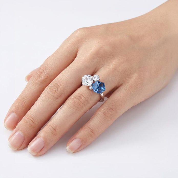 Sapphire Stardust Trio Ring