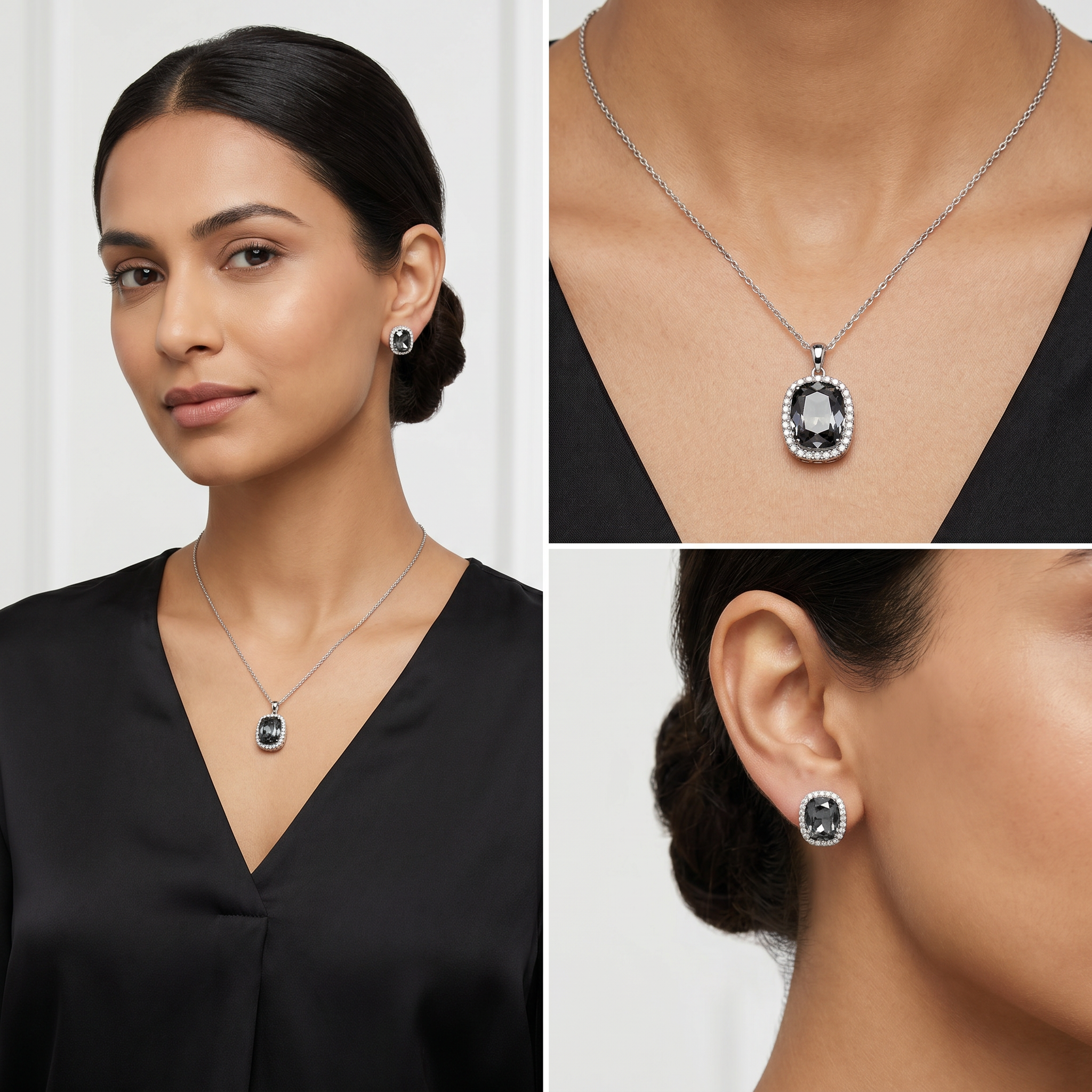 Golden Petals Pendant - Black