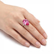 Rose Opal Teardrop Ring - Pink