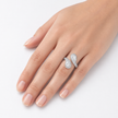 Twin Teardrop Pavé Bypass Ring
