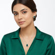 Golden Petals Pendant - Emerald Green
