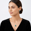 Antique Coin Pendant - Emerald Green