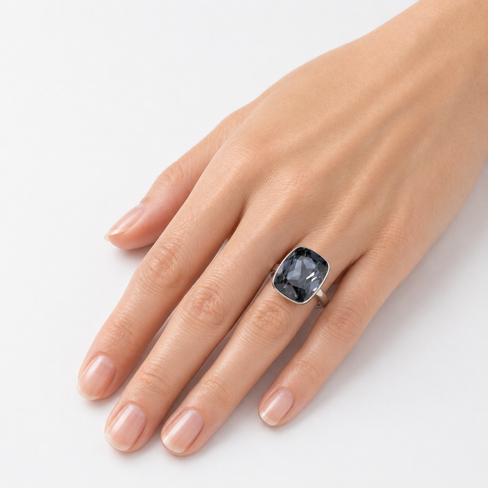 Midnight Onyx Cushion Ring - Black