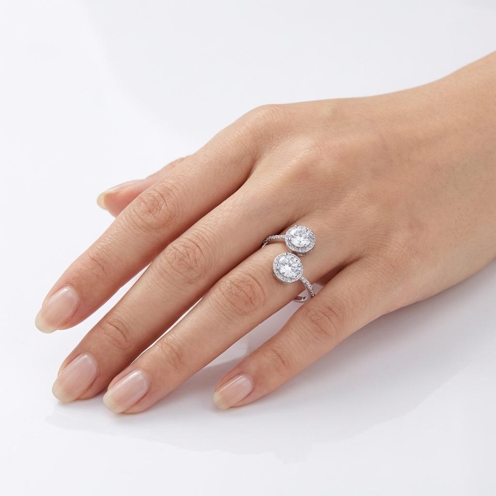 Eternal Duo Oval Halo Bypass Ring