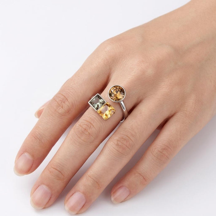 Sundial Trio Crystal Ring