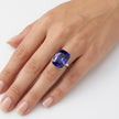 Midnight Onyx Cushion Ring - Lavender