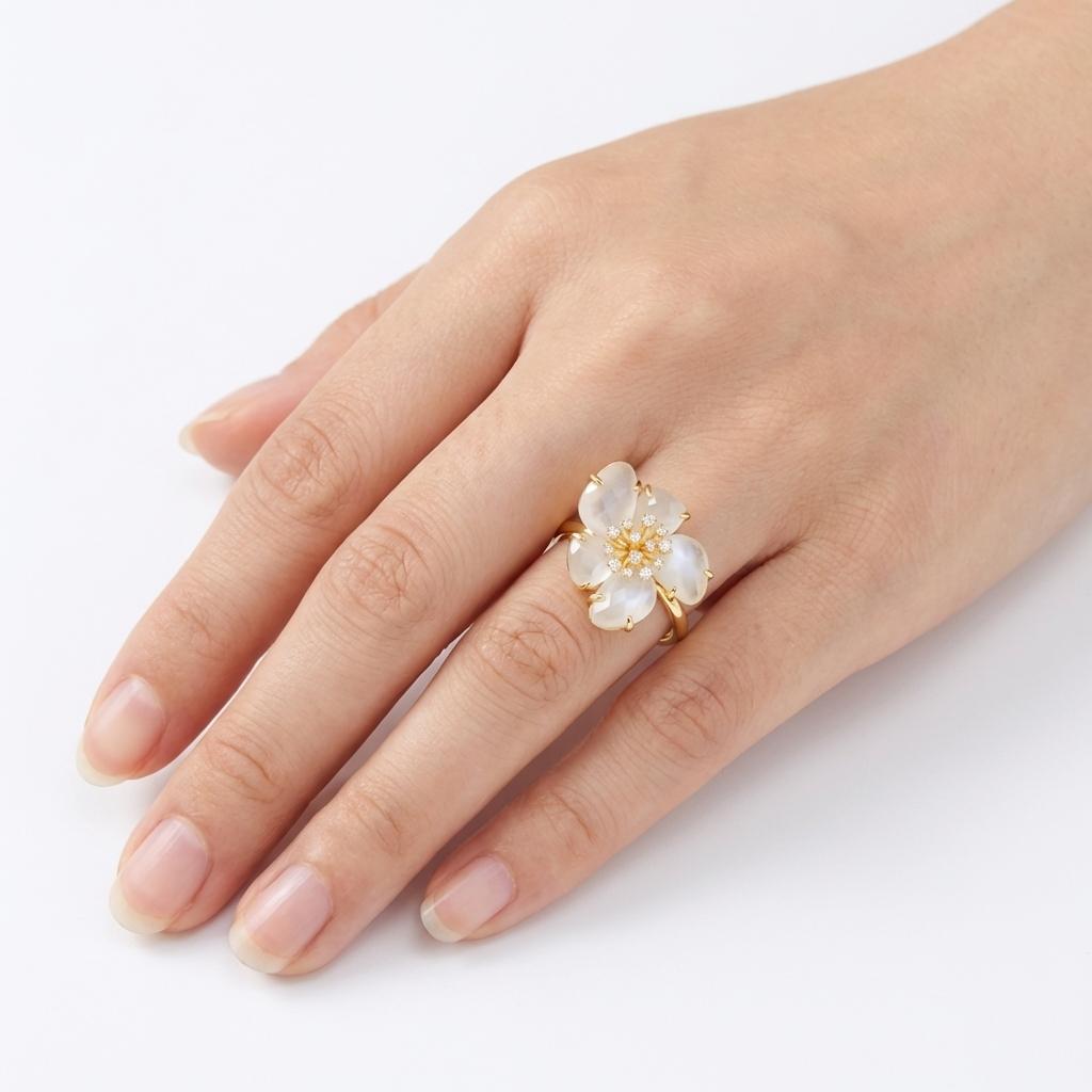 Ivory Magnolia Bloom Ring