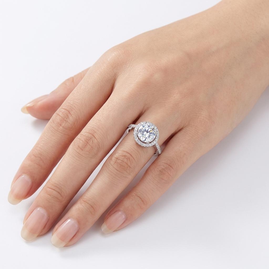 Eternal Ice Halo Solitaire Ring