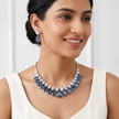 Mauve Cascade Bib Necklace Set - Plum