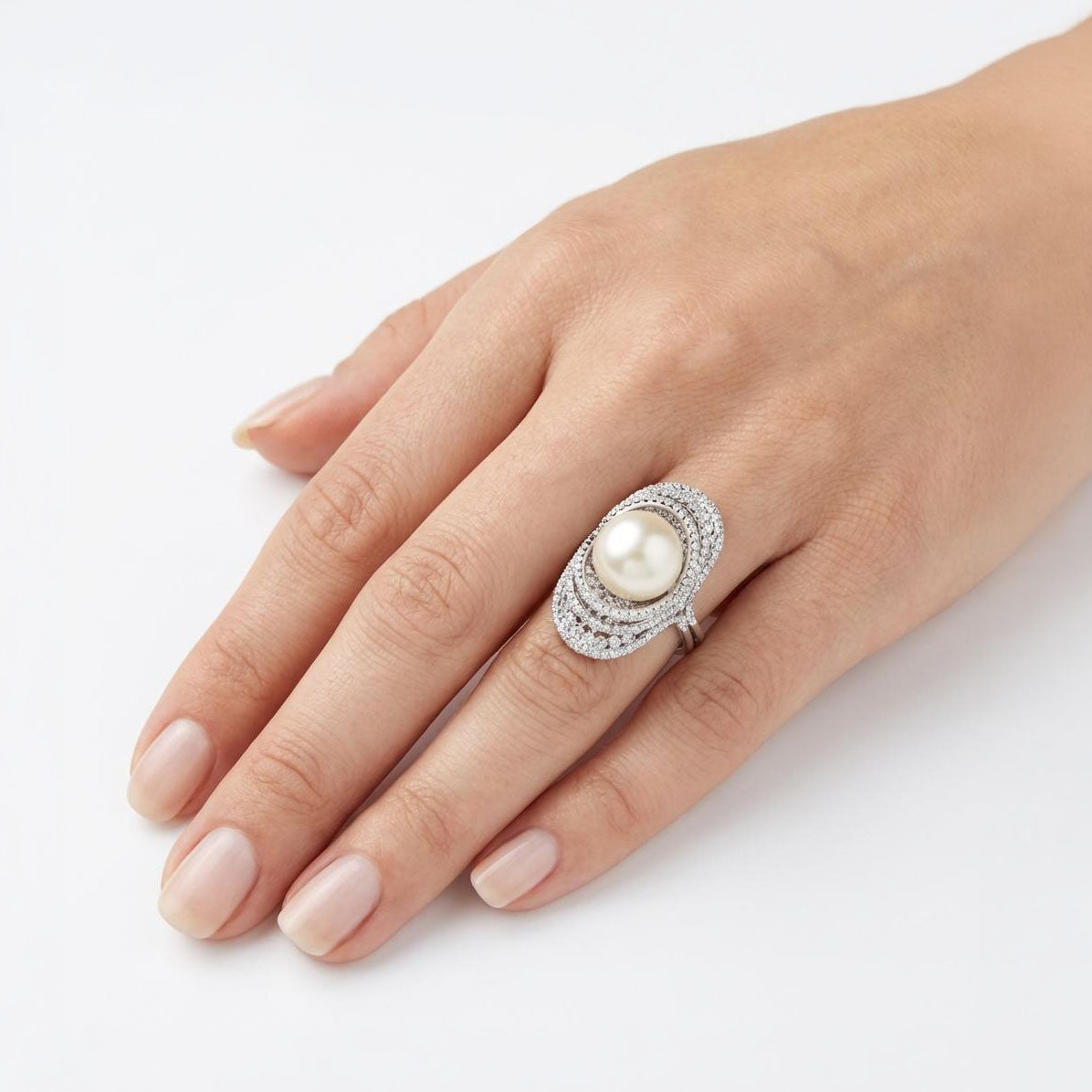 Celestial Pearl Orbit Ring