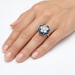 Emerald Blossom Cluster Ring - Silver
