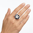 Emerald Blossom Cluster Ring - Deep Blue