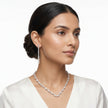 Ivory Pearl & Clear CZ Cluster Choker Set