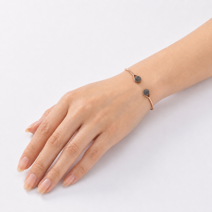 Noir Orb Open Cuff - Rose pink