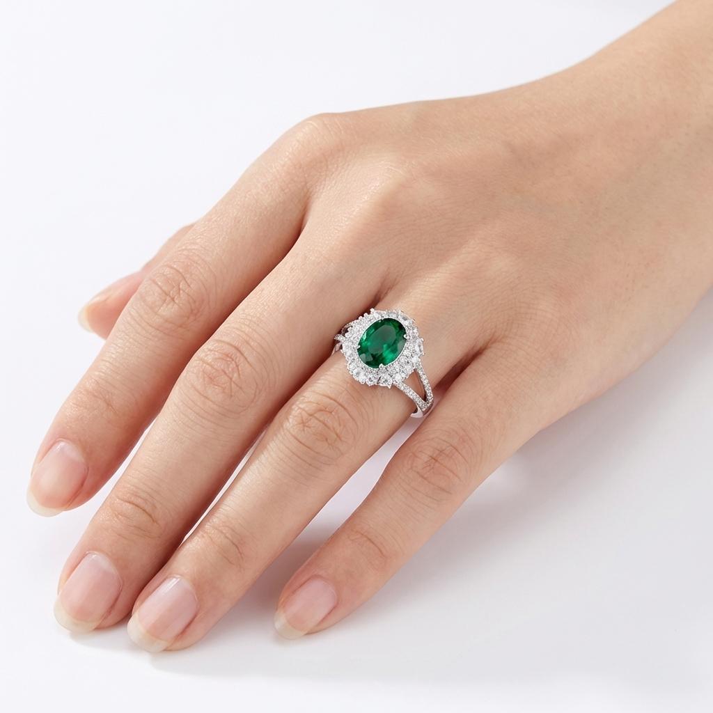 Emerald Isle Halo Cocktail Ring